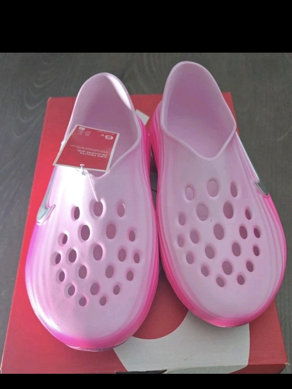 Nike Pink Kids Ventilated Slip-On Water Clogs